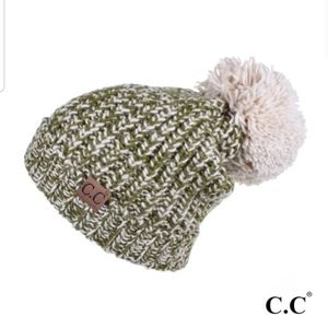 **- C.C.Beanie Chunky Knit Beanie with Pompom
